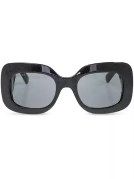 Gucci Eyewear солнцезащитные очки с переплетенными буквами G, черный