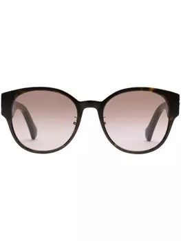 Gucci Eyewear солнцезащитные очки с полосками, коричневый