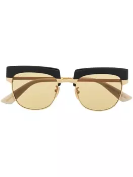 Gucci Eyewear солнцезащитные очки с затемненными линзами, золотистый