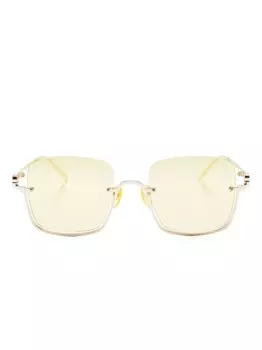 Gucci Eyewear солнцезащитные очки с зеркальными линзами, золотистый