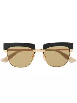 Gucci Eyewear солнцезащитные очки со съемной оправой, золотой