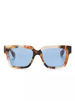 Gucci Eyewear солнцезащитные очки трапециевидной формы, белый