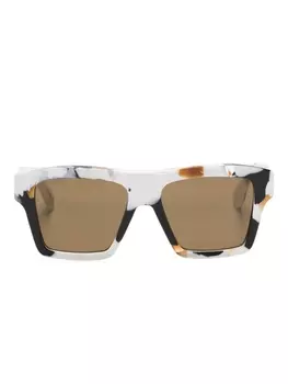 Gucci Eyewear солнцезащитные очки трапециевидной формы, белый