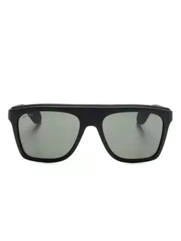 Gucci Eyewear солнцезащитные очки трапециевидной формы, черный