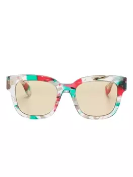 Gucci Eyewear солнцезащитные очки трапециевидной формы, нейтральный цвет