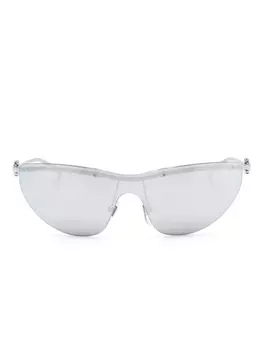 Gucci Eyewear солнцезащитные очки в байкерском стиле, серебряный
