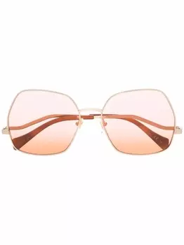 Gucci Eyewear солнцезащитные очки в геометричной оправе, золотистый