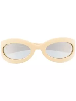 Gucci Eyewear солнцезащитные очки в геометричной оправе, нейтральный цвет