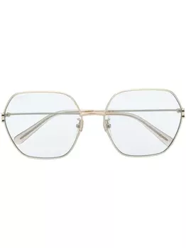 Gucci Eyewear солнцезащитные очки в геометричной оправе, золотистый