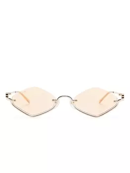 Gucci Eyewear солнцезащитные очки в геометричной оправе, золотистый