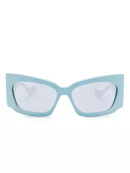 Gucci Eyewear солнцезащитные очки в геометричной оправе, синий