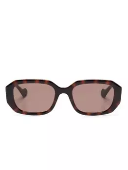 Gucci Eyewear солнцезащитные очки в геометричной оправе, коричневый