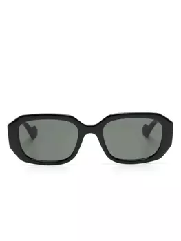 Gucci Eyewear солнцезащитные очки в геометричной оправе с декором Double G, черный