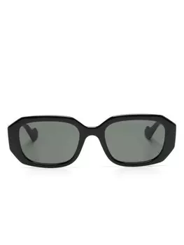 Gucci Eyewear солнцезащитные очки в геометричной оправе с декором Double G, черный