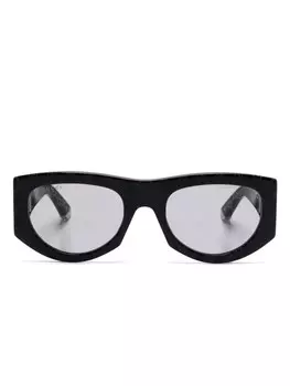 Gucci Eyewear солнцезащитные очки в геометричной оправе, черный