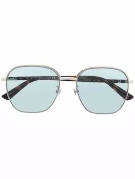 Gucci Eyewear солнцезащитные очки в круглой оправе, серебристый