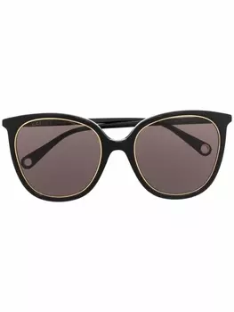 Gucci Eyewear солнцезащитные очки в круглой оправе, черный