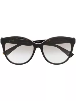 Gucci Eyewear солнцезащитные очки в круглой оправе, коричневый