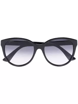 Gucci Eyewear солнцезащитные очки в круглой оправе с эффектом градиента, черный