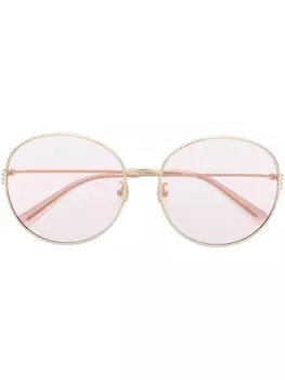 Gucci Eyewear солнцезащитные очки в круглой оправе, розовый