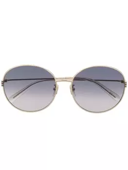 Gucci Eyewear солнцезащитные очки в круглой оправе, золотистый