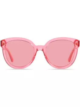 Gucci Eyewear солнцезащитные очки в круглой оправе, розовый