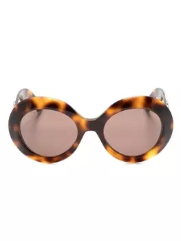 Gucci Eyewear солнцезащитные очки в круглой оправе, коричневый