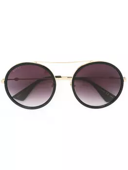Gucci Eyewear солнцезащитные очки в круглой оправе, черный