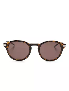 Gucci Eyewear солнцезащитные очки в круглой оправе, коричневый