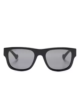 Gucci Eyewear солнцезащитные очки в квадратной оправе с логотипом, черный