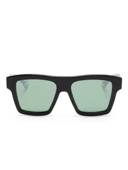Gucci Eyewear солнцезащитные очки в квадратной оправе черепаховой расцветки, черный
