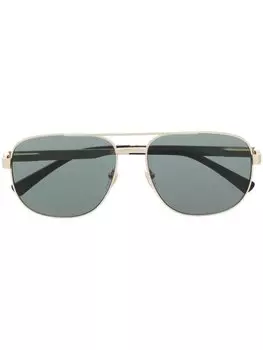 Gucci Eyewear солнцезащитные очки в квадратной оправе, золотистый