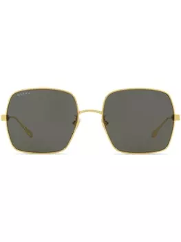 Gucci Eyewear солнцезащитные очки в квадратной оправе, золотистый