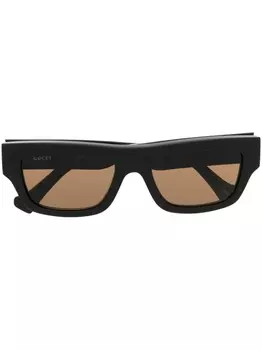 Gucci Eyewear солнцезащитные очки в квадратной оправе, черный