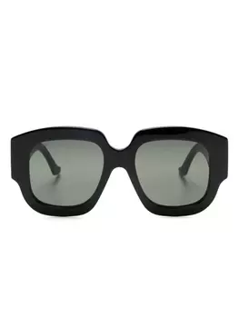 Gucci Eyewear солнцезащитные очки в квадратной оправе с логотипом Double G, черный
