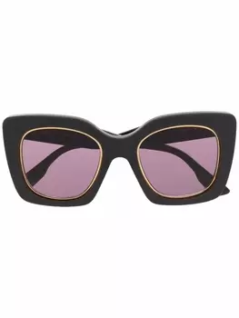 Gucci Eyewear солнцезащитные очки в квадратной оправе с логотипом, серый