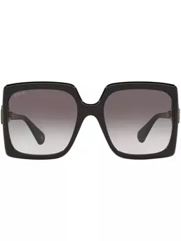 Gucci Eyewear солнцезащитные очки в квадратной оправе, черный