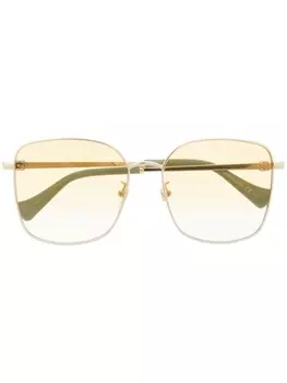 Gucci Eyewear солнцезащитные очки в квадратной оправе, золотистый