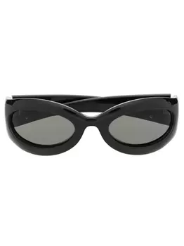 Gucci Eyewear солнцезащитные очки в квадратной оправе с логотипом, черный