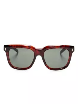 Gucci Eyewear солнцезащитные очки в квадратной оправе, коричневый