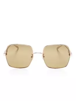 Gucci Eyewear солнцезащитные очки в квадратной оправе, золотистый