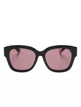 Gucci Eyewear солнцезащитные очки в квадратной оправе с логотипом GG, черный