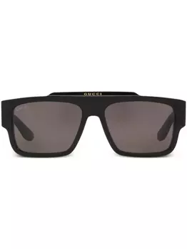 Gucci Eyewear солнцезащитные очки в квадратной оправе, черный