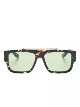 Gucci Eyewear солнцезащитные очки в квадратной оправе, коричневый