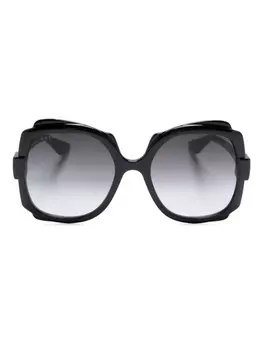 Gucci Eyewear солнцезащитные очки в квадратной оправе с логотипом, черный