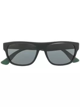 Gucci Eyewear солнцезащитные очки в квадратной оправе, черный