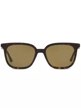 Gucci Eyewear солнцезащитные очки в квадратной оправе, коричневый