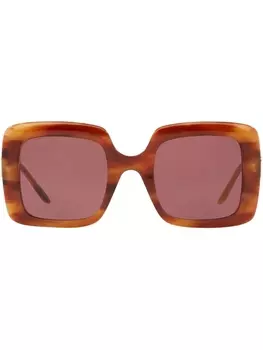 Gucci Eyewear солнцезащитные очки в квадратной оправе, коричневый