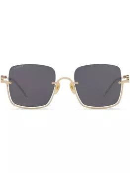 Gucci Eyewear солнцезащитные очки в квадратной оправе, золотистый