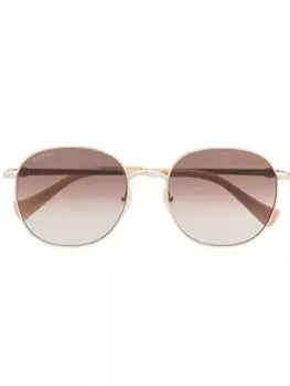 Gucci Eyewear солнцезащитные очки в квадратной оправе, золотой
